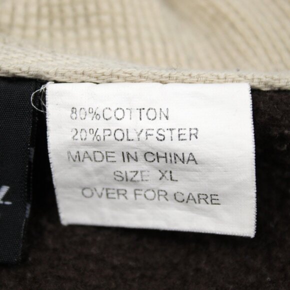 RIP CURL ZIP VTG 90'S HOODIE STASH POCKET TWO TONE BROWN TAN WHITE SWEATSHIRT XL - Picture 4 of 7